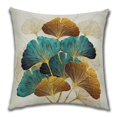 thumbnail image 5 of Juego de 4 piezas, 18*18"/45*45cm, funda de almohada de lino con hojas de ginkgo doradas, cojín de sofá de lino dorado, almohada de oficina, 5 of 5
