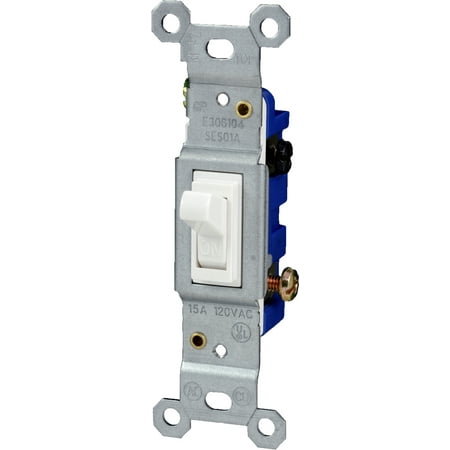 Jasco Grounding Single-Pole White Toggle Switch – 07177