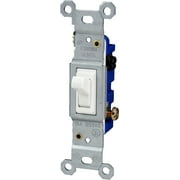 Hyper Tough Grounding Single Pole Lighting Control Switch, 15A, White, 53128