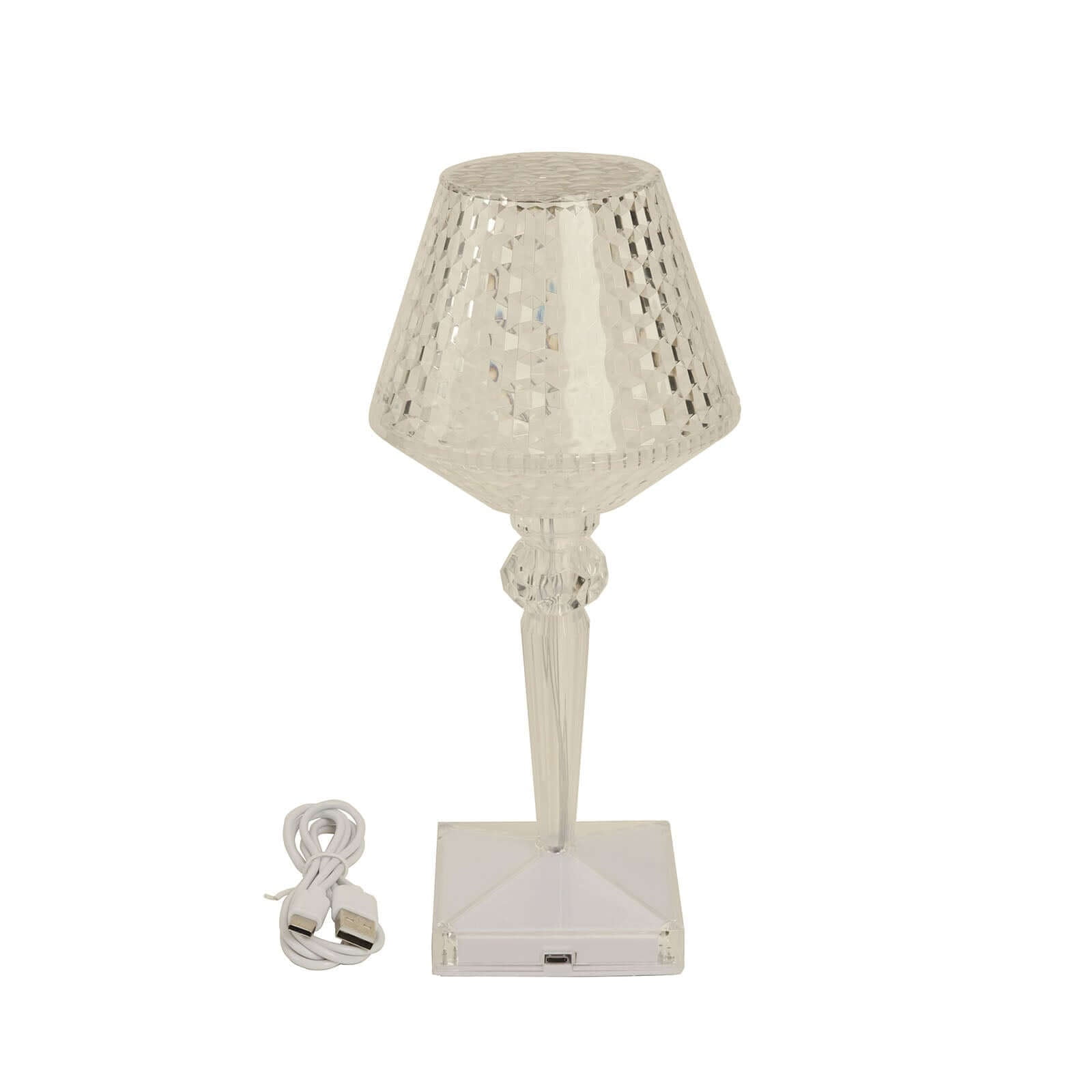 Efavormart 10" LED Acrylic Crystal Cup Shape Color Changing Cordless Table Lamp, Rechargeable Touch Control Accent Lamp