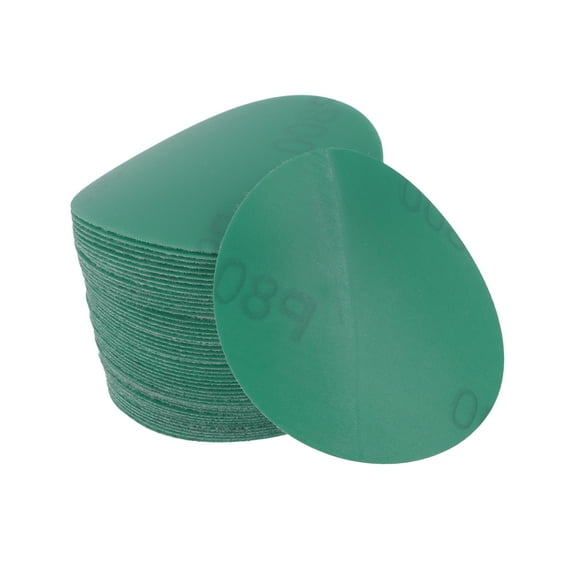 Unique Bargains Sanding Discs 3" 800 Grit Automotive Repair Round Hook and Loop Sandpaper Polyester Film Green 50 Pcs