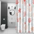 thumbnail image 4 of Summer Ocean Bathroom Shower Curtain, Creature Sea Turtle Coral and Shell Red Waterproof Washable Soft Bath Curtain for Bathtub Decor with 12 Hooks&Grommet, 48x72 Inch, 4 of 9