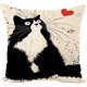 thumbnail image 3 of SZTXJ Pillow Case, Set of 4 Cotton and Linen Printed Black and White Cat Square Cushion Cover for Bed Car Home Sofa 45 x 45cm(black cat), 3 of 5