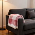 thumbnail image 5 of RKSTN Couverture en Laine d'Agneau à Double Couche 130X150Cm Rouge Melon D\'eau, 5 of 5