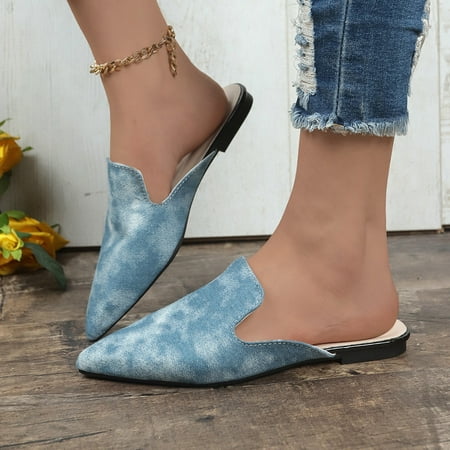 

Platform Sandals Women Summer Sandals Simple Sandals Women s SandalsLadies Casual Cowboy Pointed Toe Wrap Toe Flat Bottom Large Size Sandals Slippers Casual ShoesLight Blue41