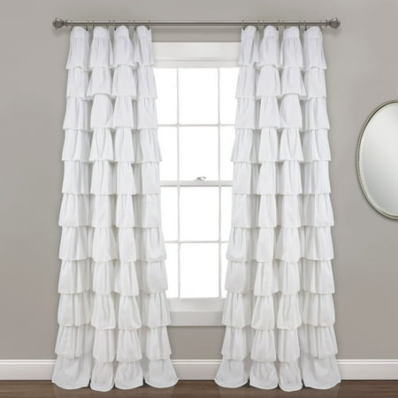Ruffle Window Curtain Panel White 50x95 Walmart Com