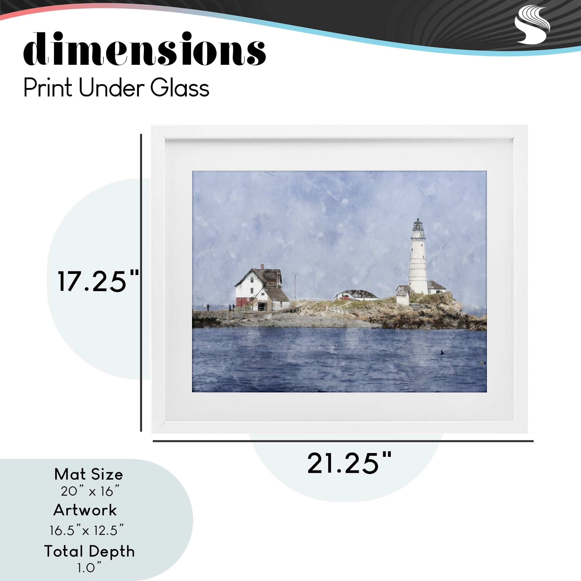 Stupell Industries Picturesque Lighthouse Island White Framed Print Under Glass, design by Kim Curinga