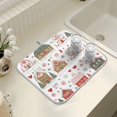 thumbnail image 2 of Yayeee Dish Drying Mat for Kitchen Counter 16" x 18" Microfiber Super Absorbent Coffee Decorative Pad, Red Nordic Christmas House, 2 of 5