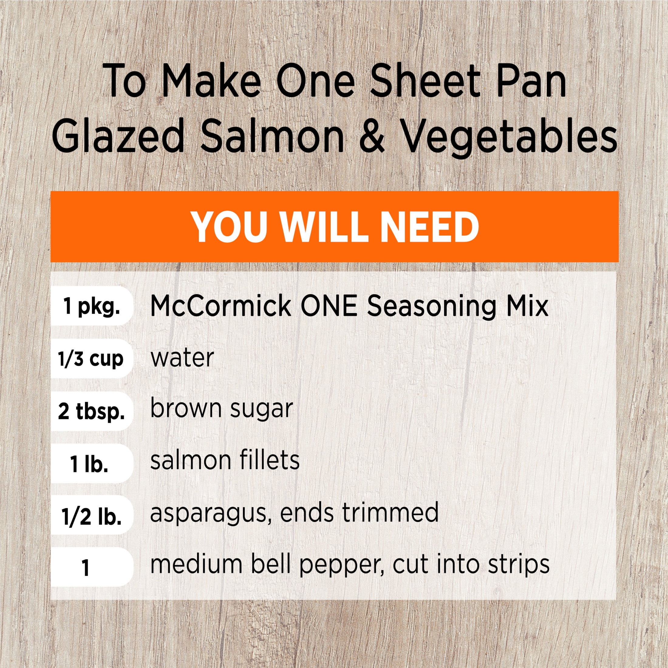 McCormick Glazed Salmon & Vegetables One Sheet Pan Seasoning Mix, 1.12 oz Packet