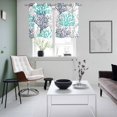 thumbnail image 4 of Navy Blue Teal Grey Coral Coastal Kitchen Curtains Small Short 39 Inch Length, Summer Beach Nautical Ocean Bedroom Living Room Curtains, Light Filtering Cafe Curtain Drapes 2 Panels Set 55''x39'', 4 of 9
