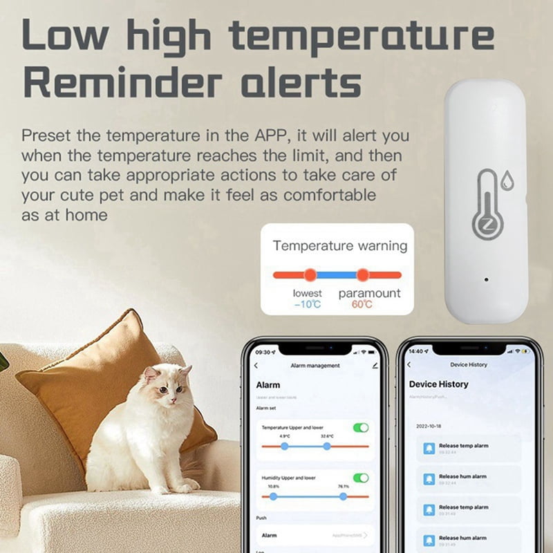 4X Tuya Zigbee Smart Temperature Humidity Sensor Outdoor IP65 Waterproof APP Remote Monitoring and Alerts Smart Home