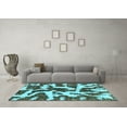 thumbnail image 3 of Ahgly Company Indoor Round Abstract Light Blue Modern Area Rugs, 3' Round, 3 of 4