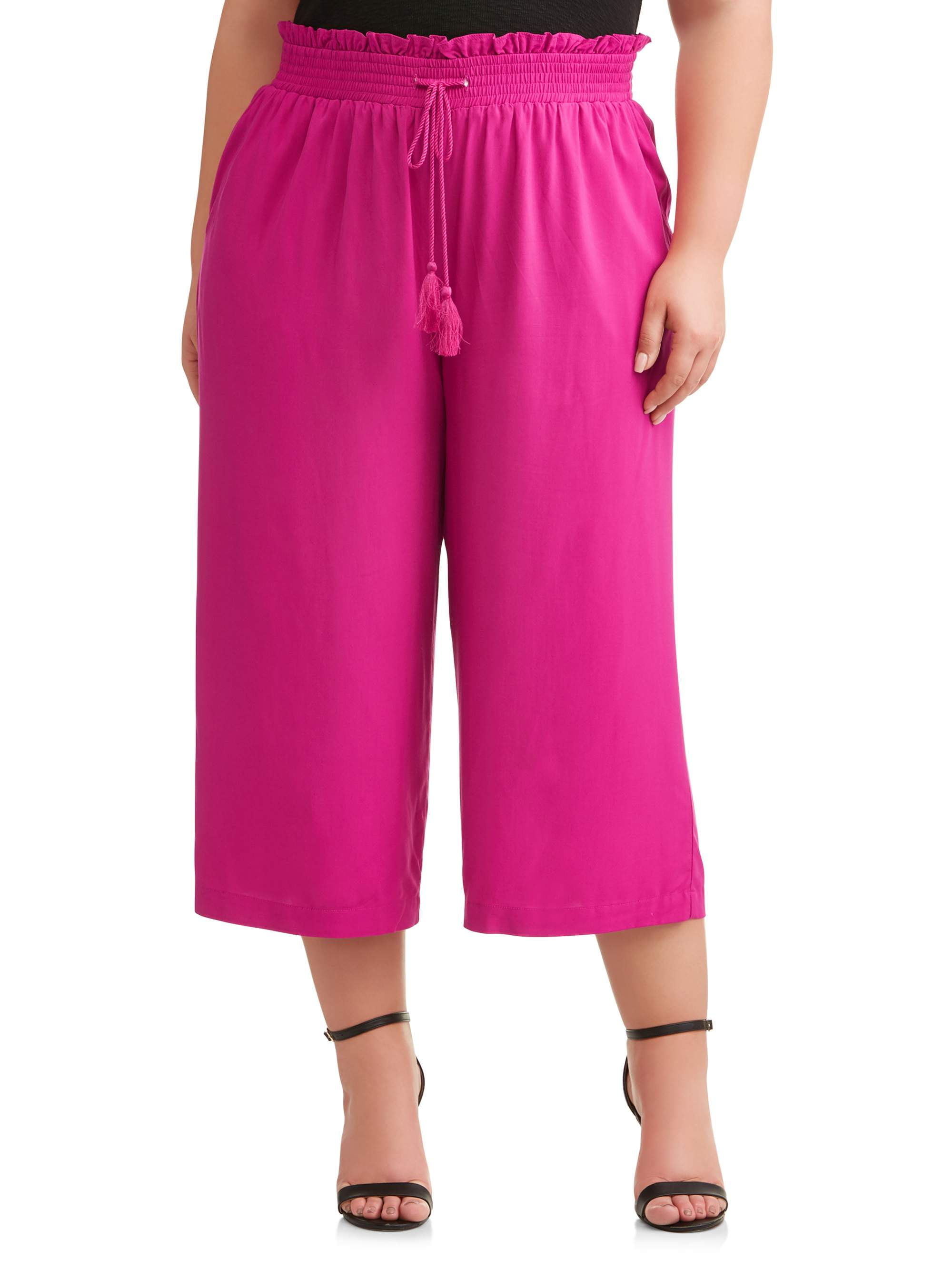 Shorts for Women Plus Size Comfortable Culottes Elastic Waist Wide Leg Pocket Casual Shorts Loose Fit Short Pants Ulanda