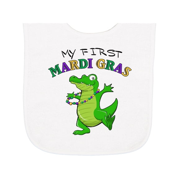 Inktastic My First Mardi Gras-alligator Baby Terry Cloth Bib