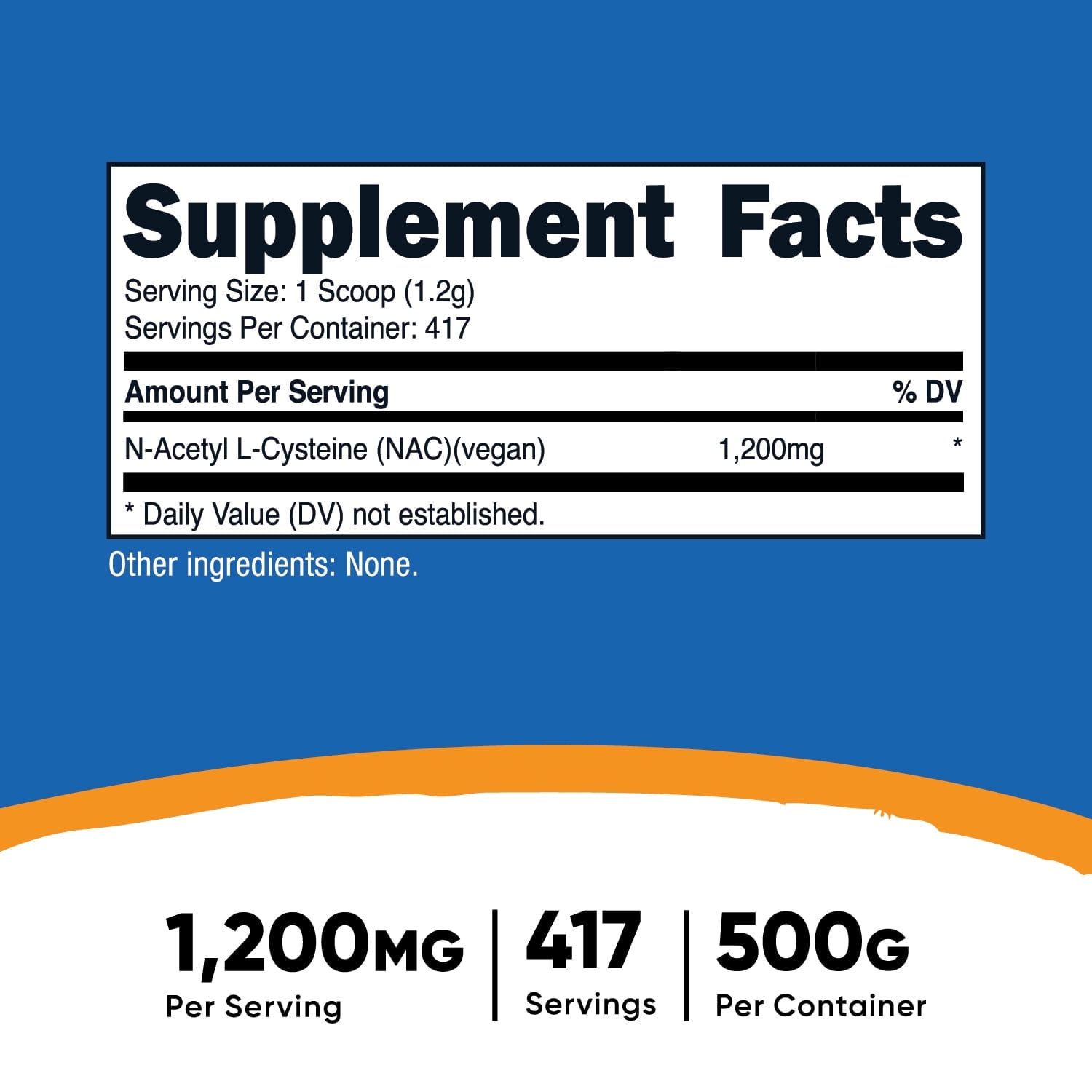Nutricost N-Acetyl L-Cysteine (NAC) Powder Supplement, 500 Grams, 417 Servings