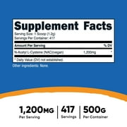 Nutricost N-Acetyl L-Cysteine (NAC) Powder Supplement, 500 Grams, 417 Servings