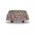 thumbnail image 4 of Doodle Ottoman Cover, Poisonous Amanita Leaves, 2 Piece Slipcover Set with Ruffle Skirt for Square Round Cube Footstool Decorative Home Accent, Standard Size, Pale Sage Green White, by Ambesonne, 4 of 5