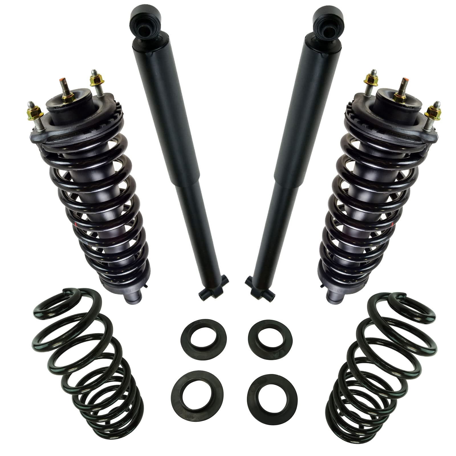 TRQ Complete Strut Assembly Shock Absorbers & Rear Conversion Spring Kit Fits Select GM