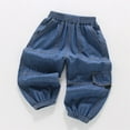 thumbnail image 2 of KAUOD Toddler Baby Boys Jeans Vintage Elastic Waist Harem Denim Pants Straight Pull on Fall Casual Denim Trousers with Pockets, 2 of 9