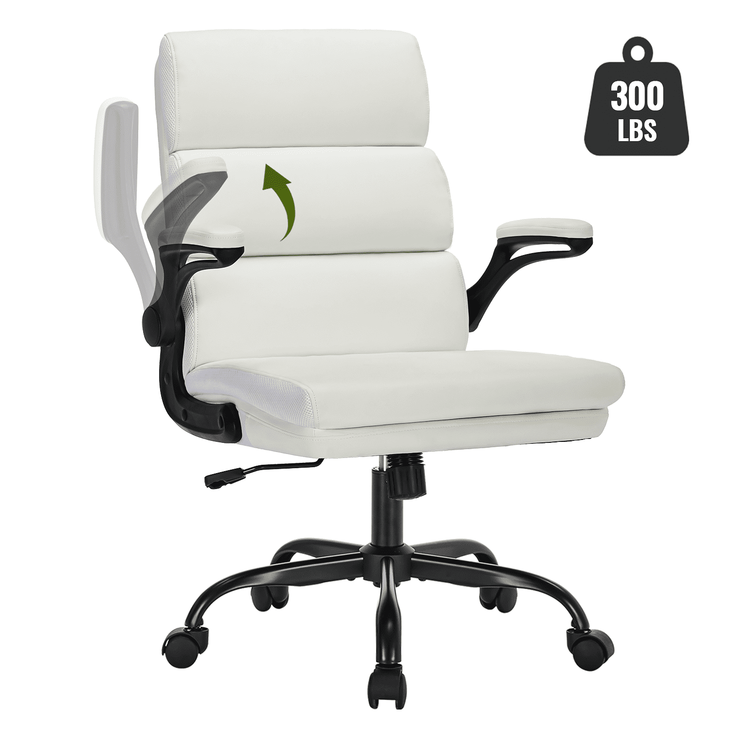TMV Ergonomic High Back Gaming Chair - Adjustable Desk Office Chair with Lumbar Support, Perfect as Computer Desk Chair，White