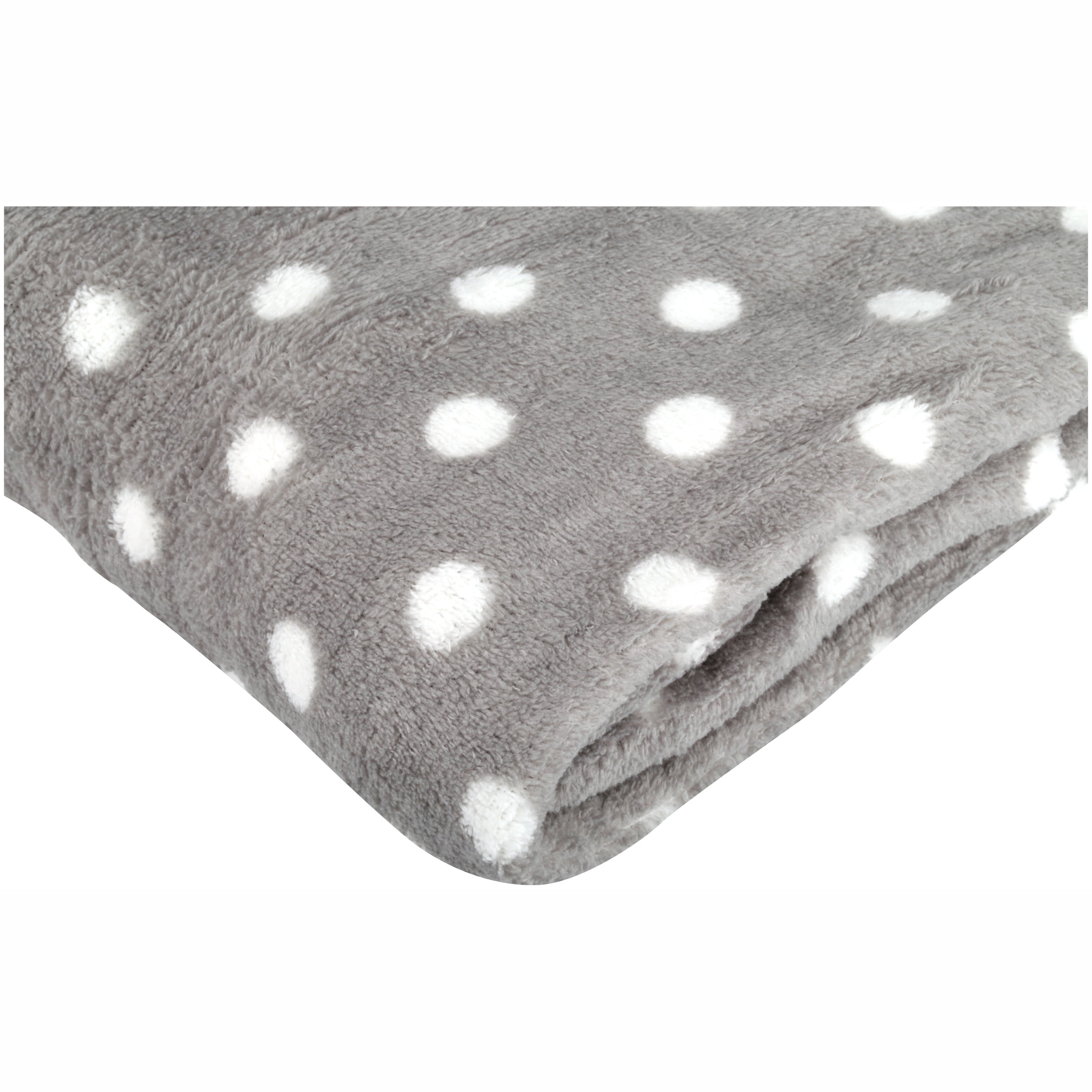 grey polka dot blanket