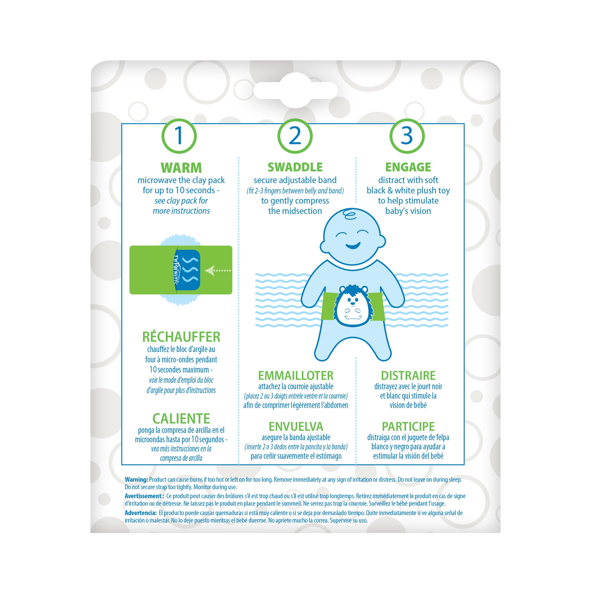 Dr. Brown's Infant Gripebelt Heated Belly Band, Gentle Warmth / Compression, Hedgehog, 1-Pack