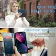 thumbnail image 4 of Leather Case for iPhone 15 Card Slot Folio Flip Wallet Case for iPhone 15 Premium PU Magnetic Kickstand Cover Soft TPU Inner Case Blue, 4 of 14