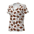 thumbnail image 2 of Naloa Football Print T-Shirts Short Sleeve V Neck Tees for Women Fashion Tops Trendy Lightweight Soft Casual Summer Outfits Clothes, 2 of 5