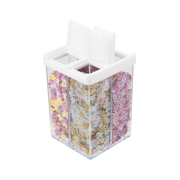 Hello Hobby Sparkling Confetti-Style Multi-color Glitter Shapes, Stackable 4-Compartment, 1.92 oz