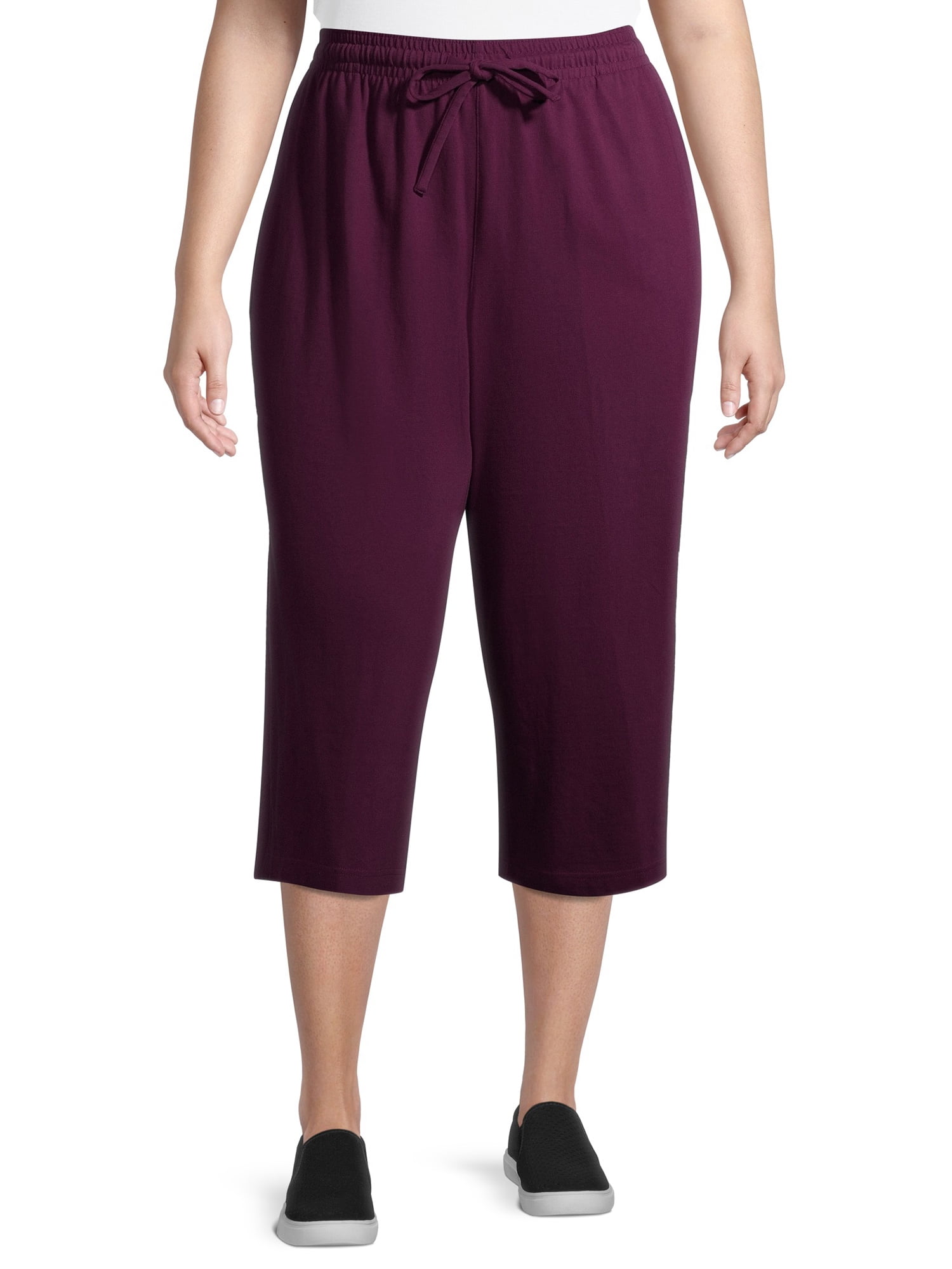 Terra & Sky Women's Plus Size Knit Capri Pants - Walmart.com