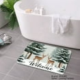 thumbnail image 3 of SPXUBZ Non Slip Flannel Floor Mat Welcome Deer Winter Scene for Bathroom Kitchen Bedroom Decor 16x24 inch, 3 of 5