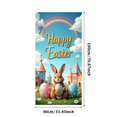 thumbnail image 6 of LUUFILx Happy Easter Rabbit Banner Spring Decoration Eggs Tulips Background Backdrop Party Supplies Photography Props Easter Celebration Fluttering Butterflies, 6 of 8