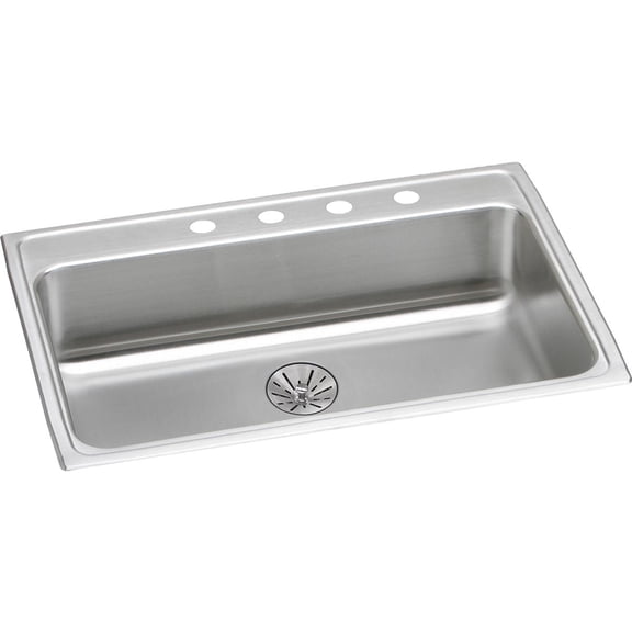 Elkay LRAD312265PD1 Lustertone Stainless Steel 31" x 22" x 6-1/2", Single Bowl Top Mount ADA Sink with Perfect Drain