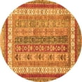 thumbnail image 1 of Ahgly Company Indoor Round Abstract Orange Modern Area Rugs, 3' Round, 1 of 4