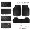 thumbnail image 5 of CAR GRAND Rubber Car Floor Mats, All Season All Weather Waterproof Automotive Mats Full Set 3 Pieces, Trim to Fit for Cars Sedans SUVs Trucks, Anti-Slip Easy Clean, All Black, 5 of 7