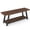 Walnut, variant on LOGYAT 43 inch Wood Entryway Bench with Shoe Storage, Wooden End of BedBench, Long Bench Seat for Hallway Bedroom Living Room, Farmhouse Style, Rustic Brown and Black