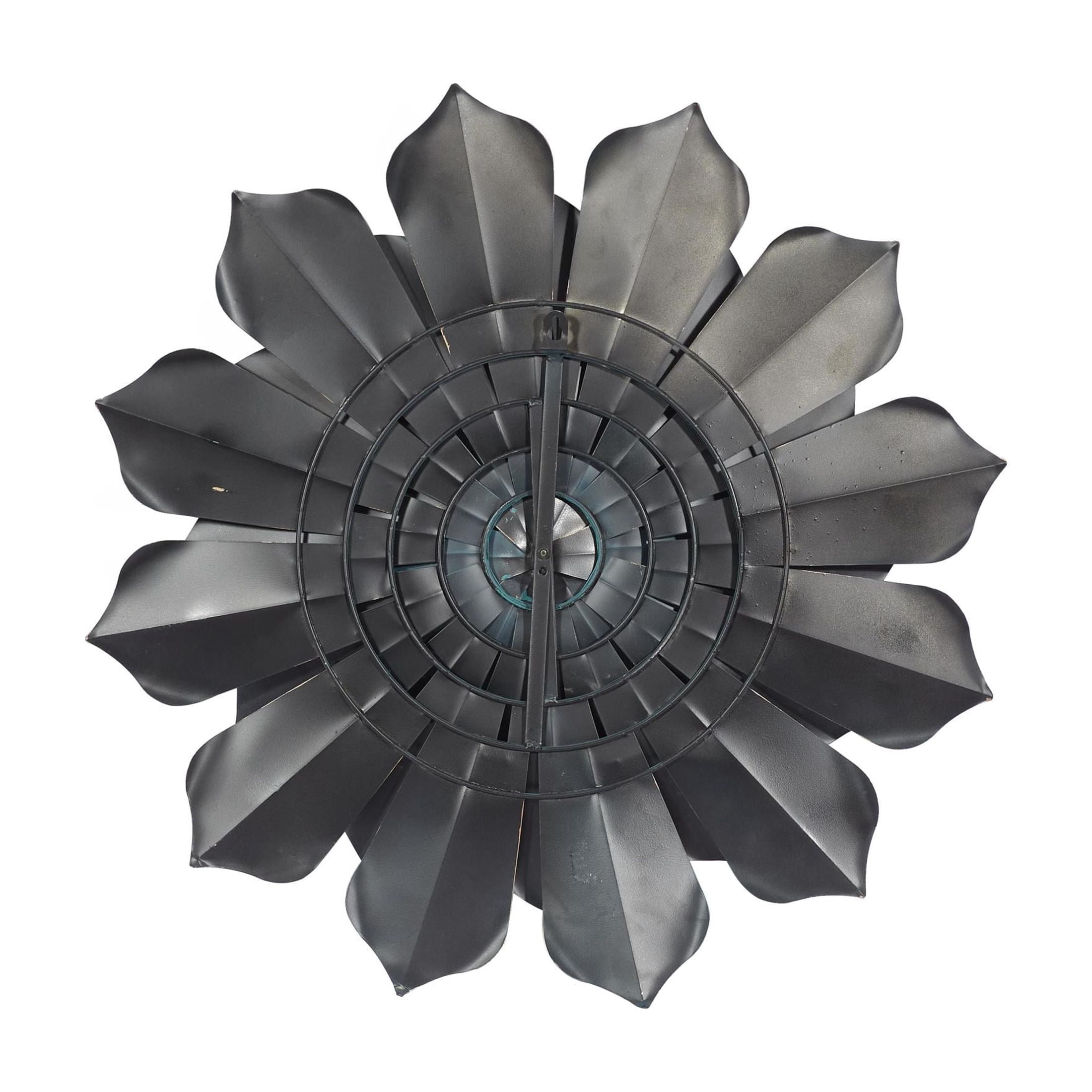 DecMode Teal Metal Floral Wall Decor