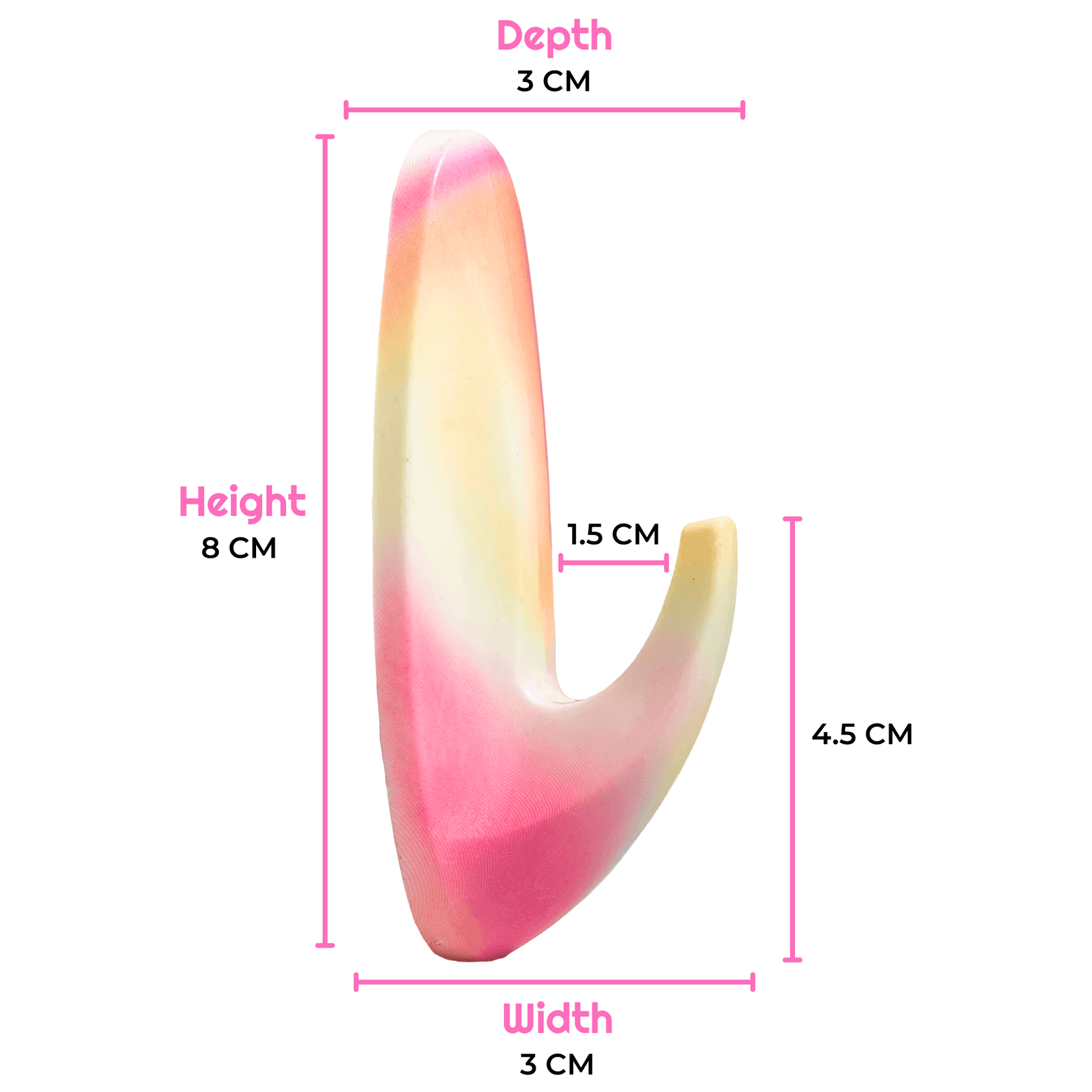WallCandy Ombre Stick-On Wall Hooks with 3M Command Strips | 3 Pack
