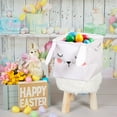 thumbnail image 4 of Hvmvliv Easter Basket White Easter Bunny Fabric Storage Basket, Large Cloth Organizer Bin for Toys & Household Items, Easter Home Decor Gift White, 4 of 6