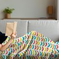 thumbnail image 3 of Arrow Soft Flannel Fleece Blanket, Illustration of Colorful Repetitive Arrows Pointing Downwards on a Plain Background, Cozy Plush for Indoor and Outdoor Use, 50" x 60", Multicolor, by Ambesonne, 3 of 5