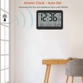 thumbnail image 2 of Atomic Digital Wall Clock Battery Operated, Self-Setting, Large Display with Temperature, Date, Day of The Week, Silent Wall Mount Digital Clock, 4 Time Zones, DST, 2 of 7