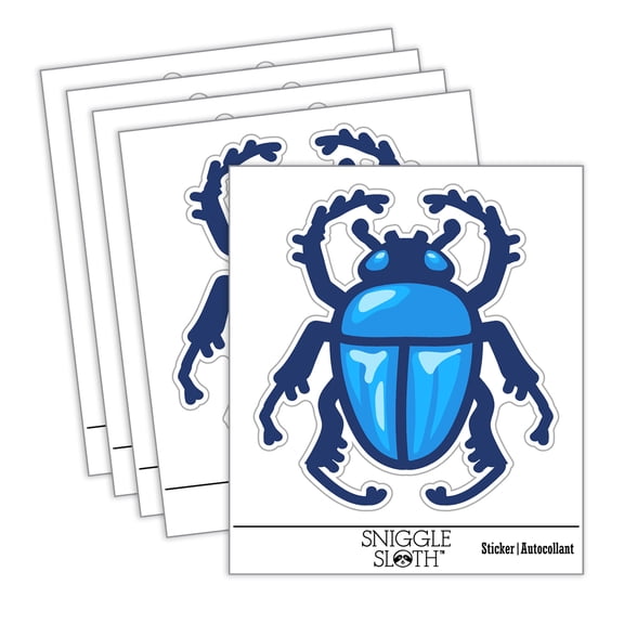 Scarab Beetle Car Window Bumper Water Bottle Phone Tablet Laptop Waterproof Vinyl Decal Sticker Set 5-Pack - Gloss Finish - 2.0"