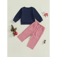 thumbnail image 6 of Elippeo Toddler Boys Christmas Outfits Santa/Truck Embroidery Long Sleeve Sweatshirts and Plaid Long Pants 2Pcs Clothes Set 6 12 18 24 Months 3 4 Years, 6 of 9