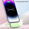 thumbnail image 4 of Kchsji Portable Charger 5000mAh with Built-in Cables, Power Bank with Dual Output Fast Charging, Lipstick Size Mini Portable Charger for Phone, Small Charging Pack for Travel Business, 4 of 8