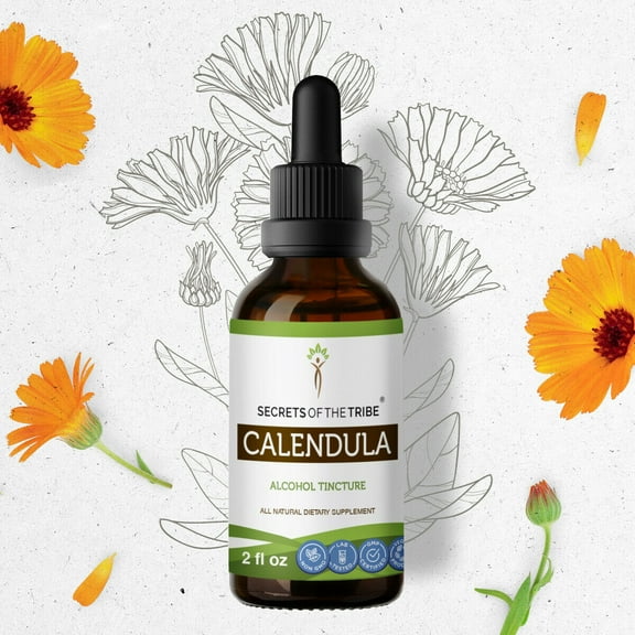 Calendula Tincture Alcohol Extract, Organic Calendula Officinalis Soothes the Body 2 fl oz