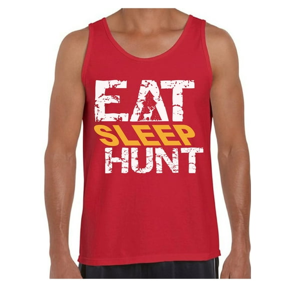Awkward Styles Eat Sleep Hunt Men's Tank Top Hunting T-Shirt for Him Eat Sleep Hunt Tanks Hunter's Tank Top for Boyfriend Hunting Lovers Gifts Hunter Tank Top for Dad I Love Hunting Shirt for Men