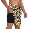 thumbnail image 2 of Kdxio Snake And Rose Print Men's Swim Trunks with Compression Liner 7 Inch Inseam Quick Dry Swim Shorts, 2 of 7