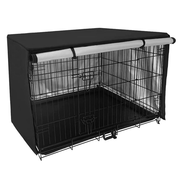 Dolked Protective Cover for Dog Cage Kennel Warm and Cold Cage Cover