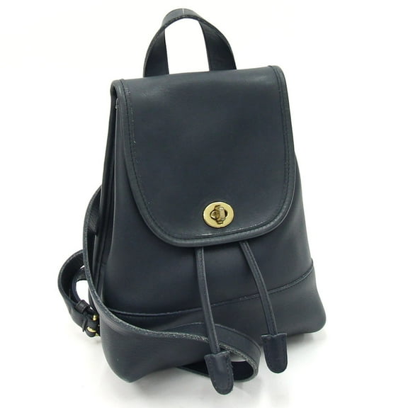 Pre-Owned Coach Backpack 9960 Navy Leather Old Women's Turnlock COACH