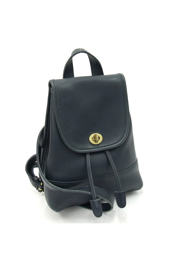 Pre-Owned Coach Backpack 9960 Navy Leather Old Women's Turnlock COACH (Fair)